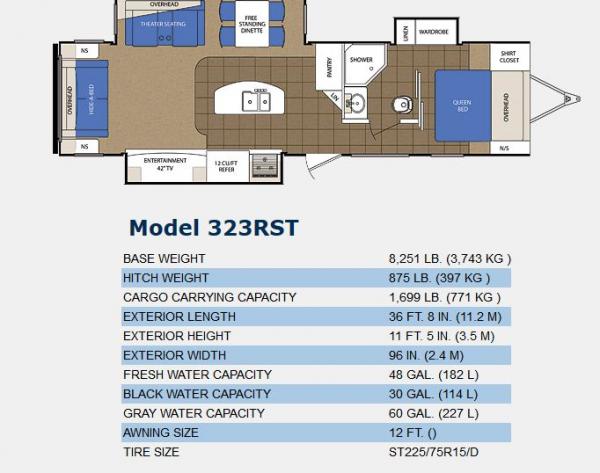 Lacrosse 323RST floorplan