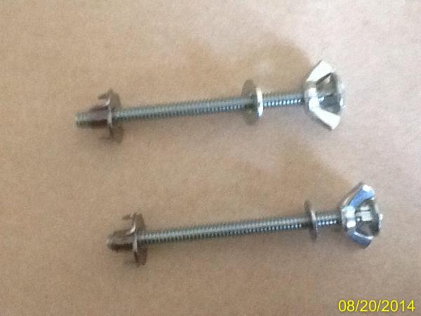 Ladder fasteners, used a carriage bolt, butterfly nut, washer, and a steel flush nut