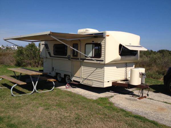 Last weekend pictures of my our camper in Galveston, Texas.