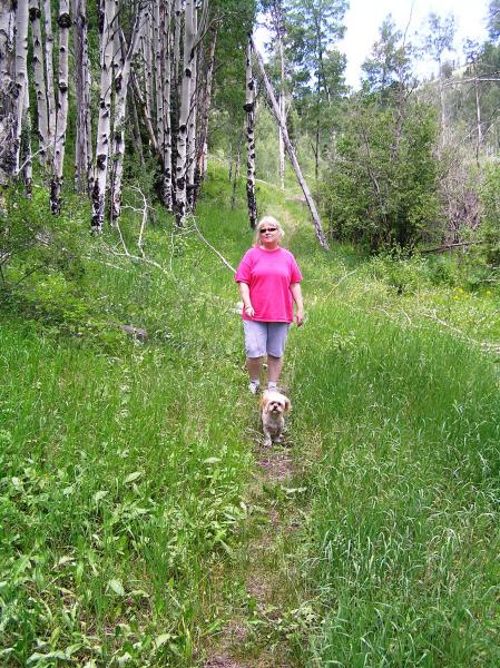 Lion Gulch July 2010 Martha and Bella on the trail.