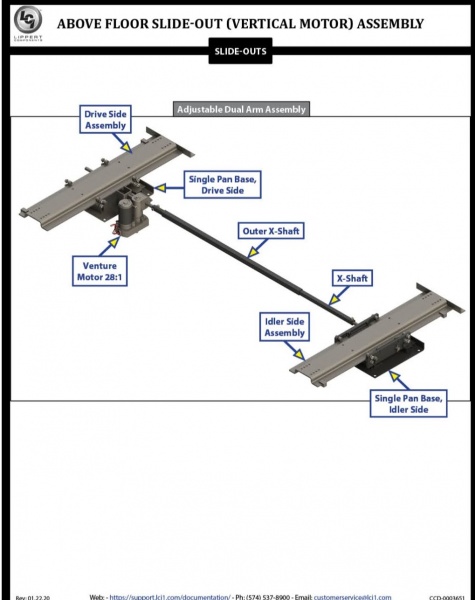 lippert vertical motor above floor slide out