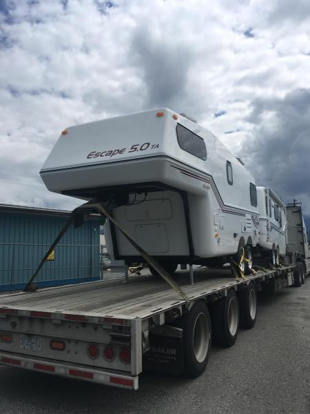 Loaded on the trailer for departure from Escape industries.