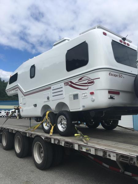 Loaded on the trailer for departure from Escape industries.