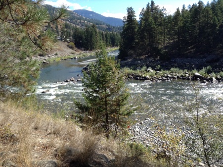 Looking down at the river