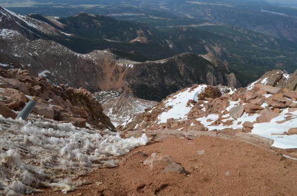 Looking off one edge of Pike's Peak