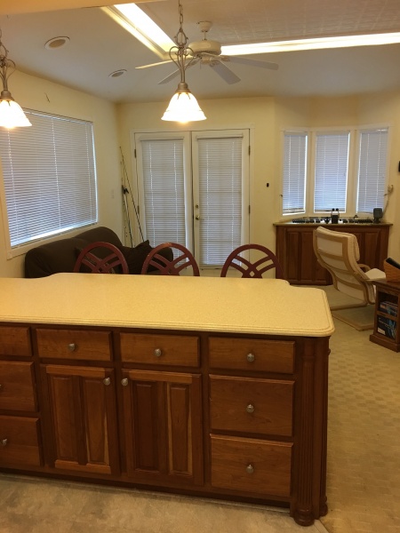 looking towards the bow, living room