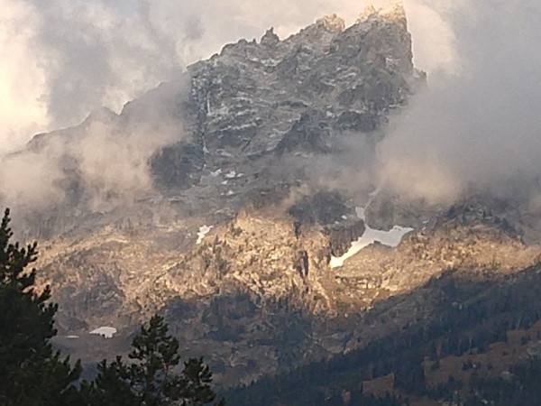 Low clouds in the Tetons look cool