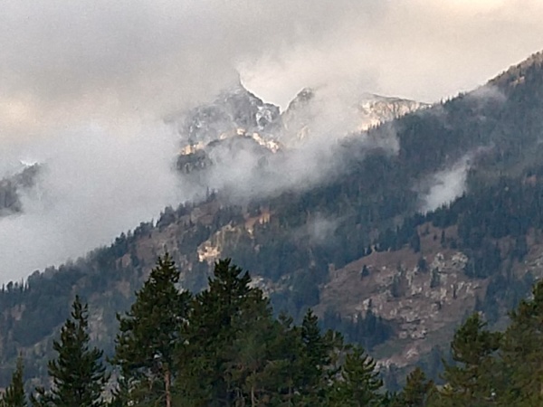 Low cloudy day in the Tetons