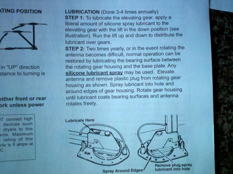 Lubricating the Winegard Antenna