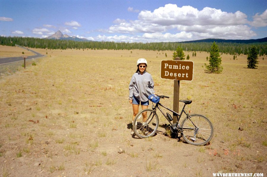 Maki in the Pumice Desert after a Long Downhill from the Crater Rim