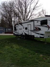 Maxine, parked at the Running T Campground at Raccoon Lake!