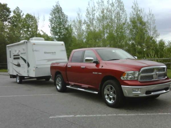 May 2009: first time towing my 2008 Shamrock 17 (my first "hard side" TT) with my brand new 2009 Dodge Ram 1500 CC 4x4