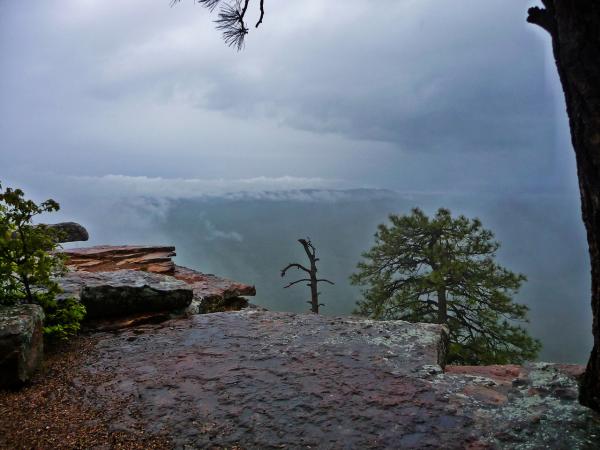 May 2009 - Looking over the edge of the Mogollon Rim at the approaching weather.