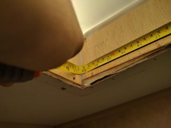 Measuring inside for skylight.