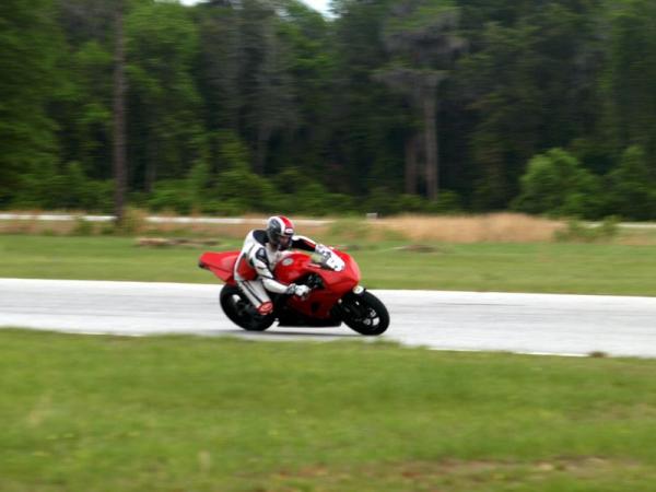 Mike taking a corner