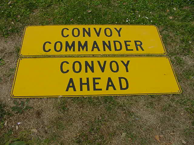 Military Truck Signs, Reflective Yellow, 50x16".