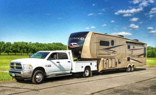 Moby Red: the 2014 Ram 3500 DWD and the 38GK headed for home 6-11-14.