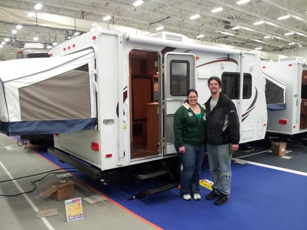 Model at the camper show at Macomb Community College, Feb 2012