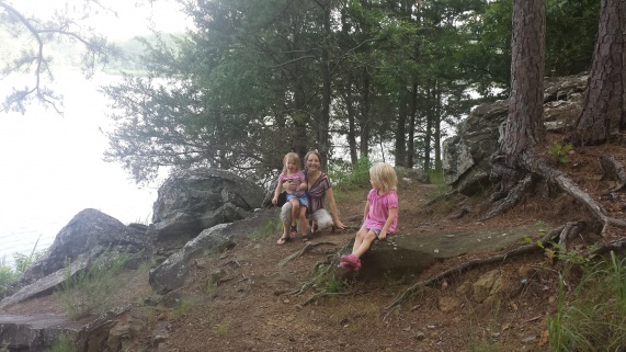 Momma and the girls on the trail