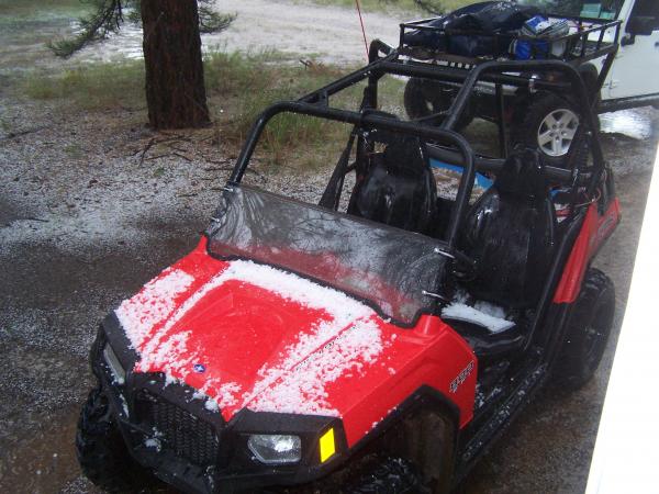 Monsoon hail near Duck Creek, UT.  August 2012