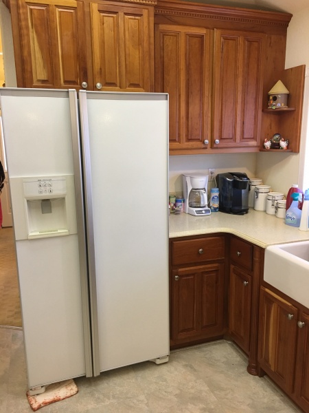 more of the kitchen, 36” refrigerator runs 24/7 on the solar system, backed by a 10 kw marine generator which has only came on an average of 2 times i