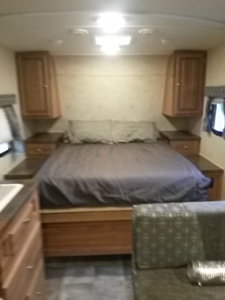 murphy bed in lowered postion