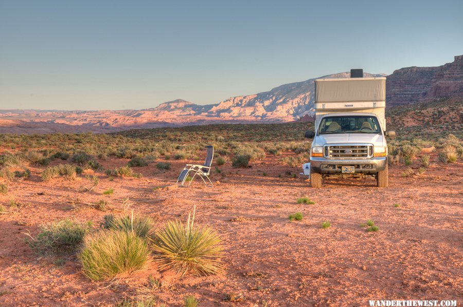 My campsite near 50-Mile Point, sunset