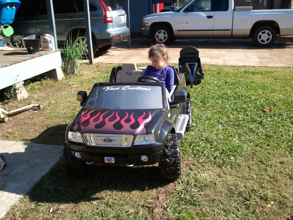 My Daughter at The Inlaws in Her New Truck