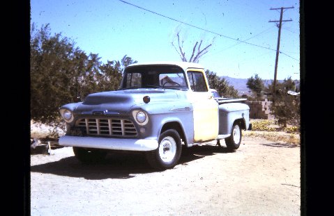 My first truck, 1956 Chev, bought from the Ridgecrest CA water dept. 235, floor shift