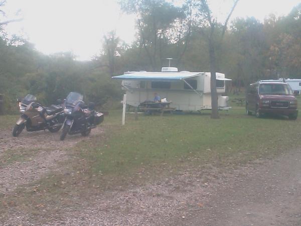 My rig and our bikes, I'm the proud owner of the gold one!