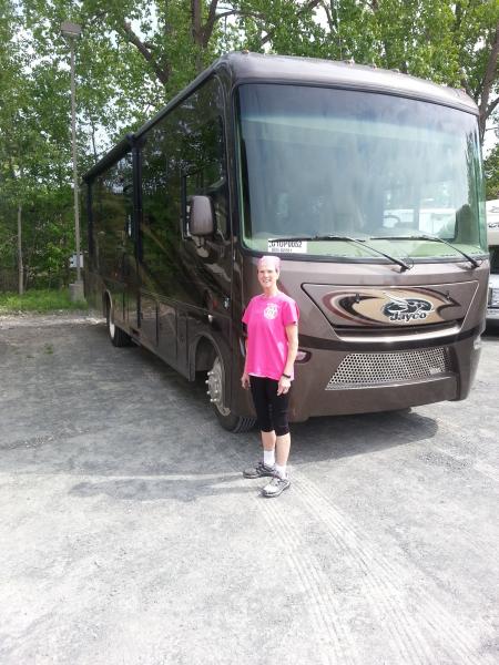 My wife Meaghan next to our new 35UP