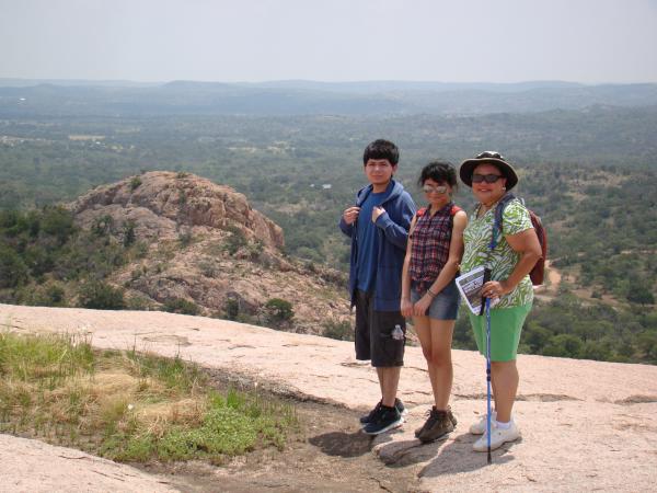 My wife, nephew, and niece, on top of the rock.