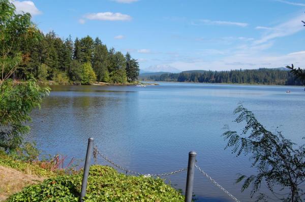 Near Seaquest State Park, this is a view of Mt. St. Helens across Silver Lake.