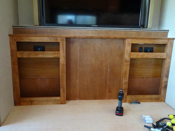 New cabinet frame, notice electrical was moved