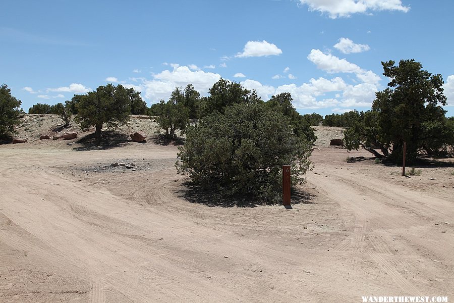 Non-developed BLM campsites at The Wedge