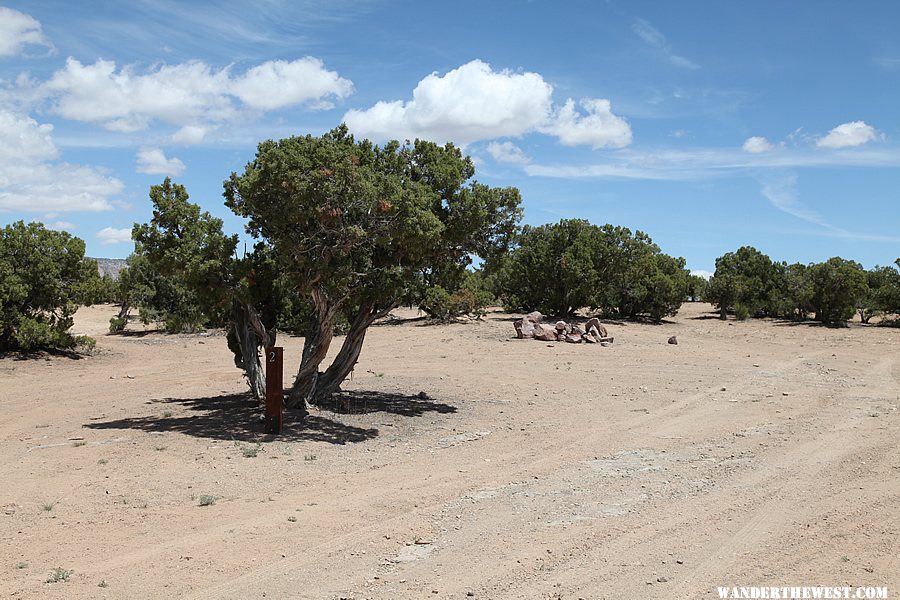 Non-developed BLM campsites at The Wedge