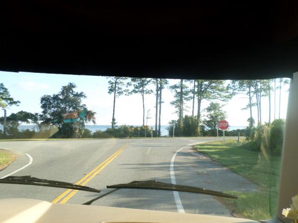 Oct.15. FL 65 at US 98.  1st glimpse of the Gulf on the Carrabelle, FL trip.