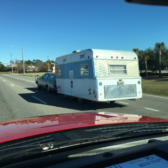 Old car and camper