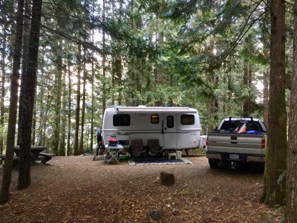 Old Mill campsite, First Lake, Nanaimo Lakes BC.