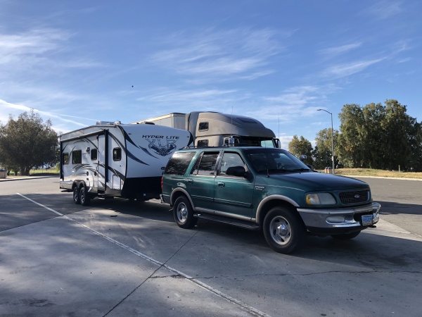 On my way home from picking HyperLite from Toscano RV Center. My parents upgraded & gave me their old toy hauler.