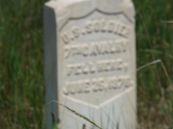 One of hundreds of marble headstones that marked the original burial site of the 268 fallen soldiers.  Years later the lost Indian lives were also hon