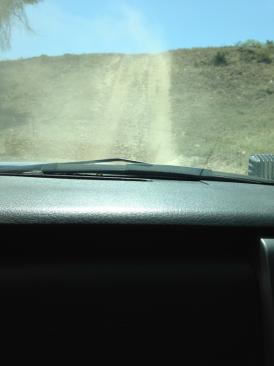 One of the hills we climbed in the truck. Not sure of exact incline, but it's something steeper than 45 degrees.