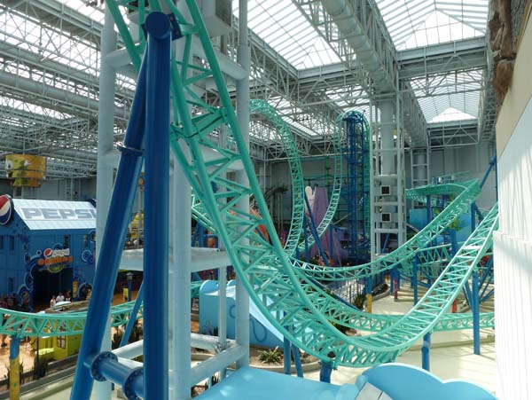 One of the roller coasters in (yes, IN) the Mall of America.