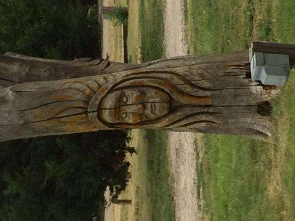 One of these days I'll figure out how to turn pics.  Anyway, stayed at Goodland, Ks KOA-one of the carvings in tree trunks at park.