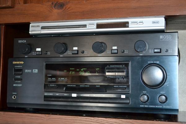 Onkyo Receiver, Phillips DVD/CD, 4 zone speaker selector