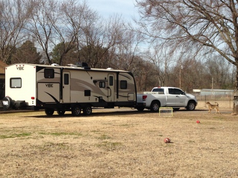 our 308BHS being pulled by 2008 tundra