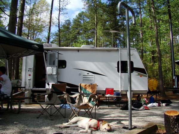 Our camper and camp site