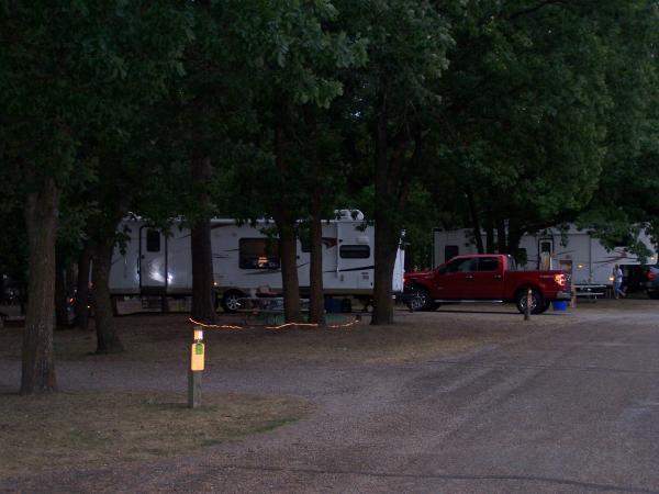 Our campsite at dusk at Grace Coolidge campground in Custer State Park