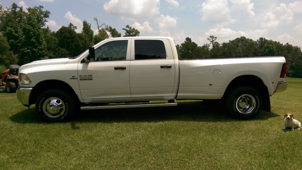 Our new tow truck
2015 Ram 3500 Dually 4X4 6.7L Long bed 3.73 axle with Aisin Tranny. 385 HP 865 ft/lbs torque.
Gotta Love the power!!!