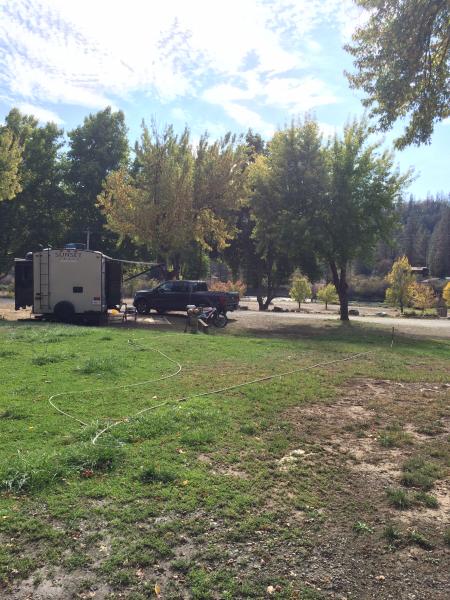 Our rig in a campsite that was plan "C". But it works out ok.